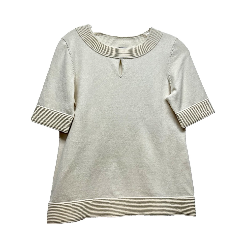 Pendleton Women's Small Short Sleeve Cream Silk Blend Sweater (C2)